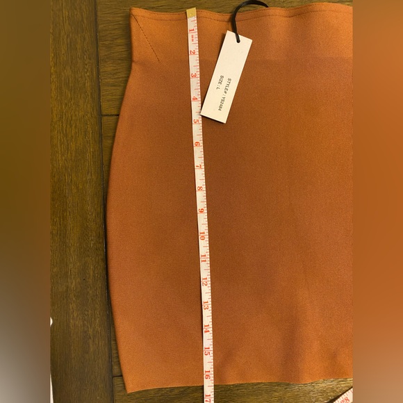 Forever 21 Brown Bodycon Bandage Mini Skirt Size L - Picture 5 of 8